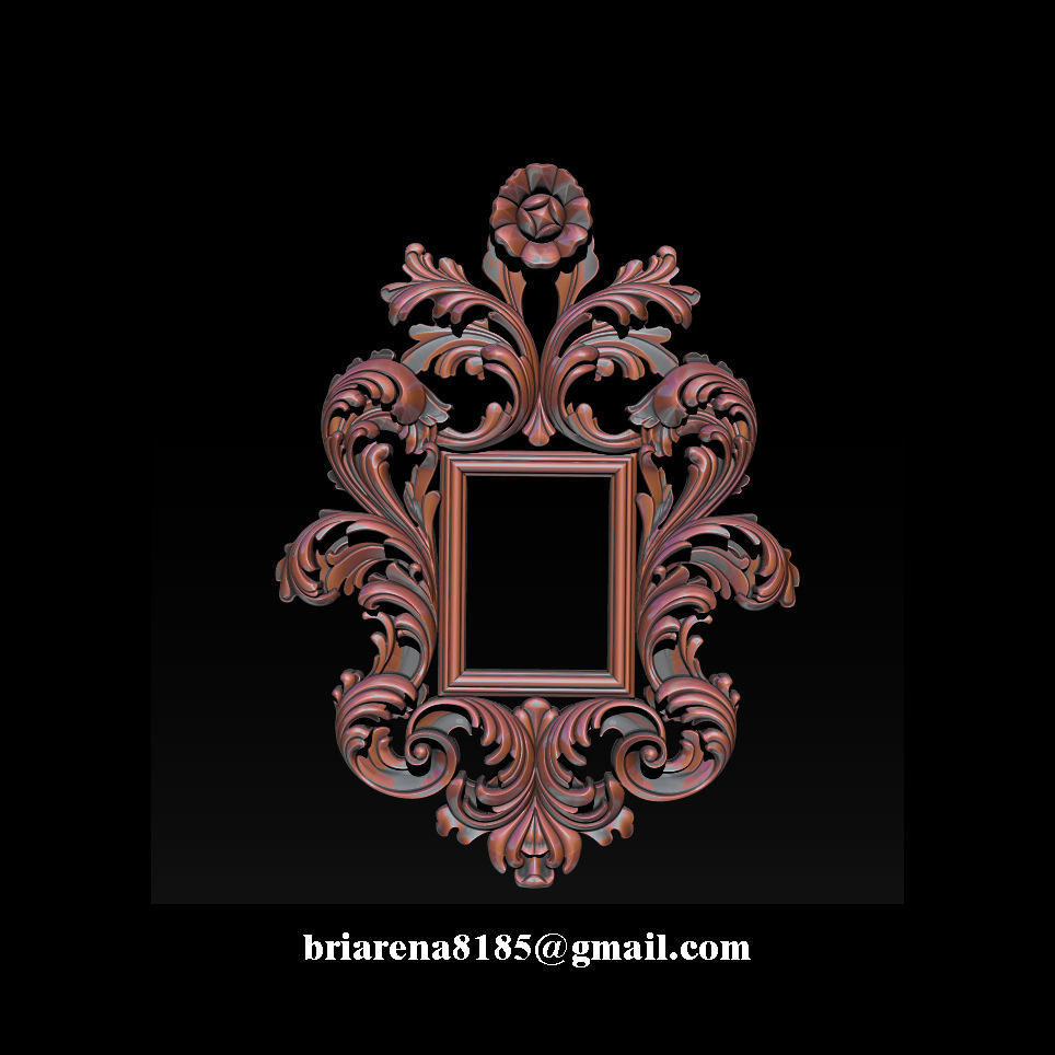 3D Frame - Wood Carving STL Model for CNC Router 3D print model_1