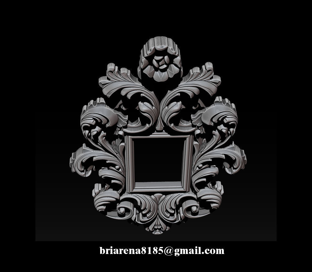 3D Frame - Wood Carving STL Model for CNC Router 3D print model_21