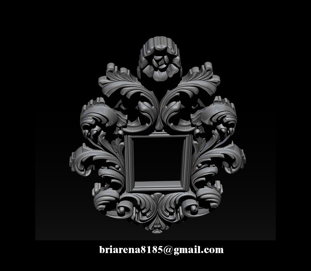 3D Frame - Wood Carving STL Model for CNC Router 3D print model_25