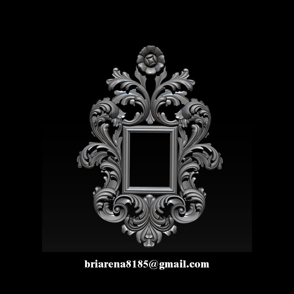 3D Frame - Wood Carving STL Model for CNC Router 3D print model_16