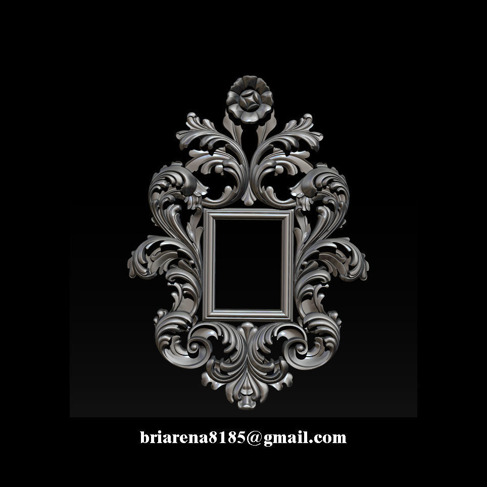 3D Frame - Wood Carving STL Model for CNC Router 3D print model_14