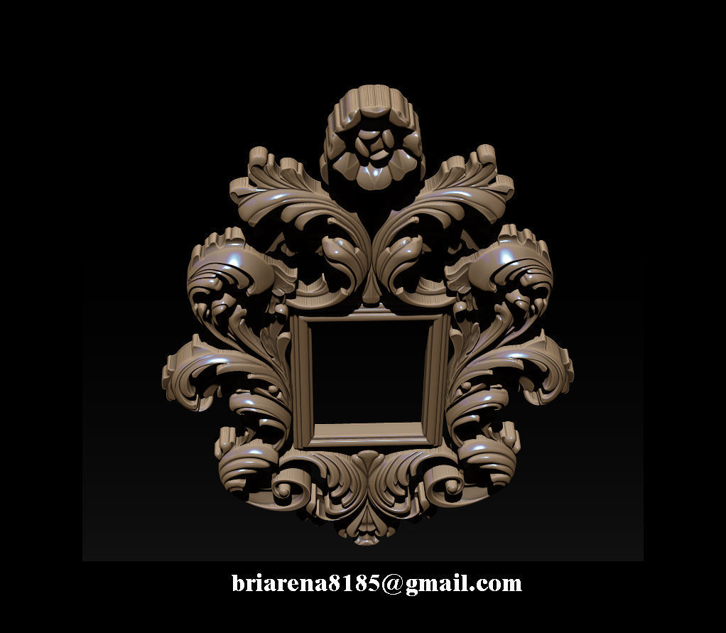 3D Frame - Wood Carving STL Model for CNC Router 3D print model_31