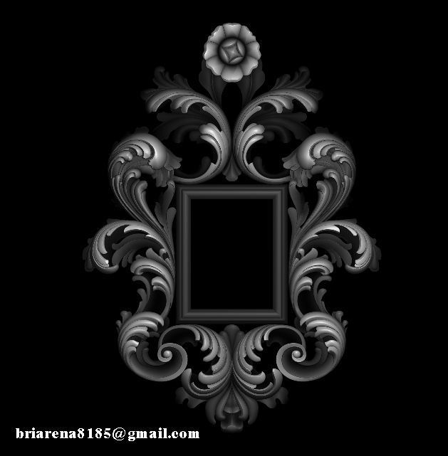 3D Frame - Wood Carving STL Model for CNC Router 3D print model_37