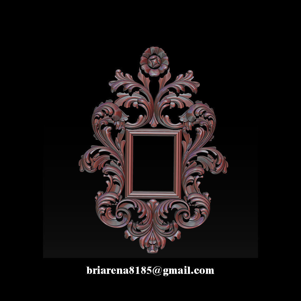 3D Frame - Wood Carving STL Model for CNC Router 3D print model_9