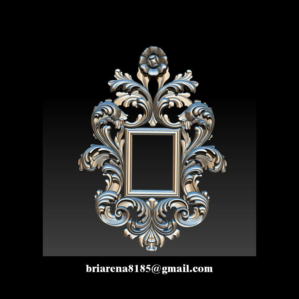 3D Frame - Wood Carving STL Model for CNC Router 3D print model_17