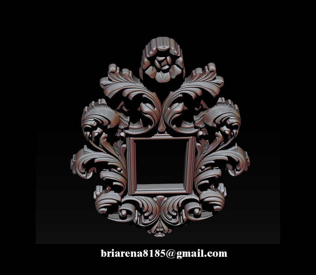 3D Frame - Wood Carving STL Model for CNC Router 3D print model_22