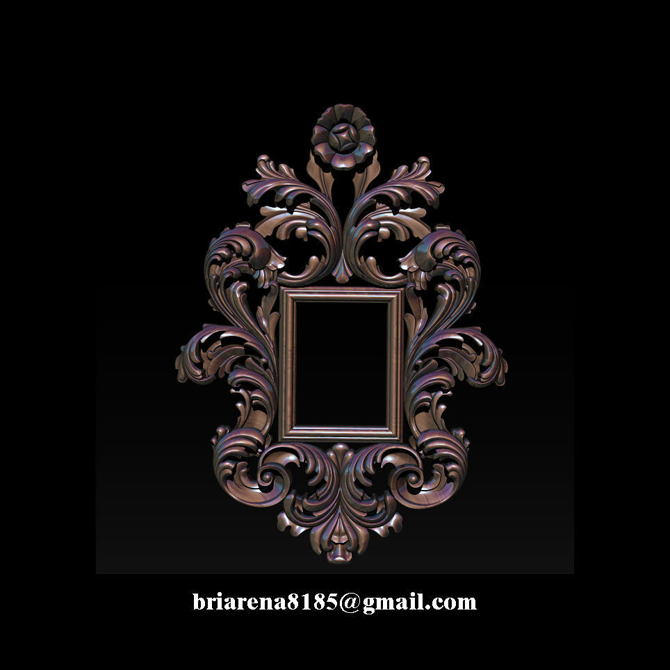 3D Frame - Wood Carving STL Model for CNC Router 3D print model_10