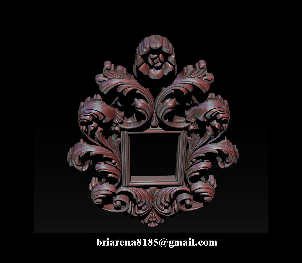 3D Frame - Wood Carving STL Model for CNC Router 3D print model_27