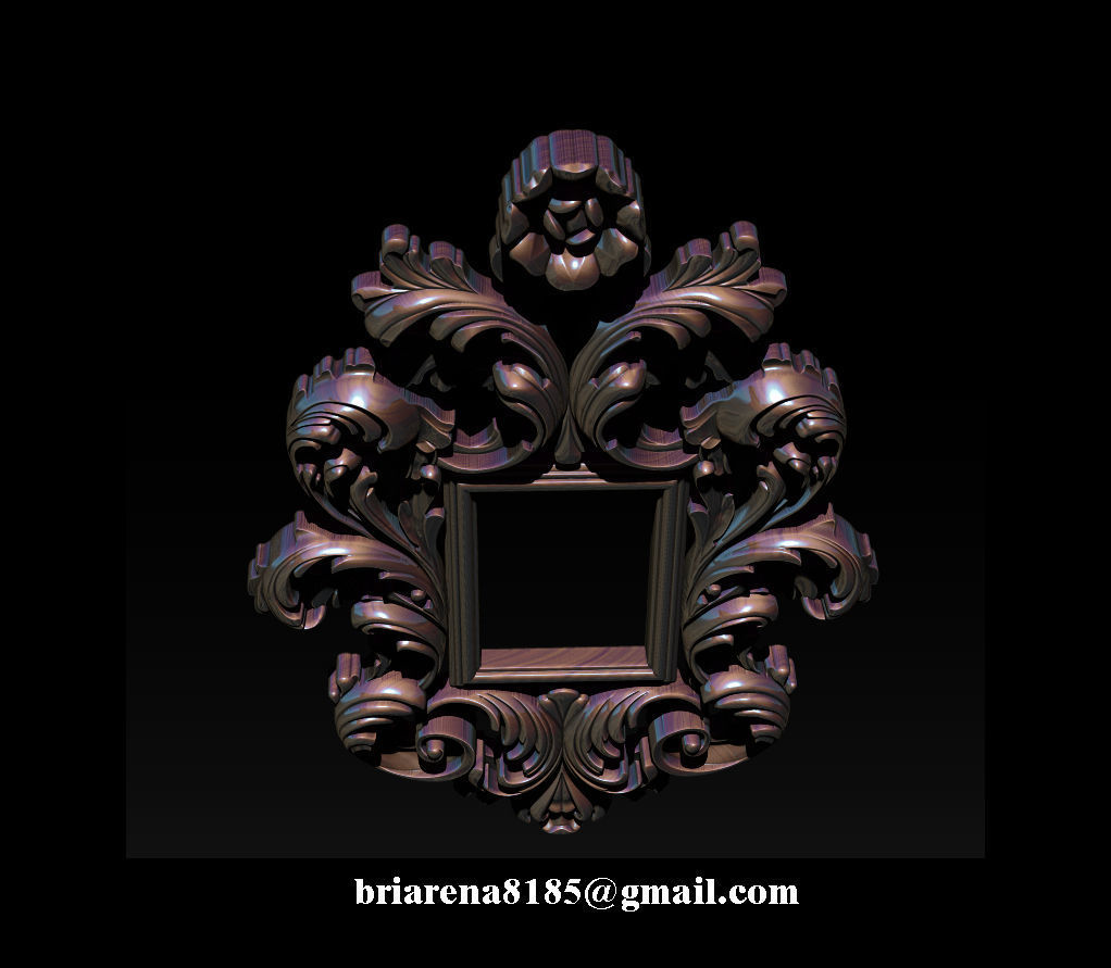 3D Frame - Wood Carving STL Model for CNC Router 3D print model_28