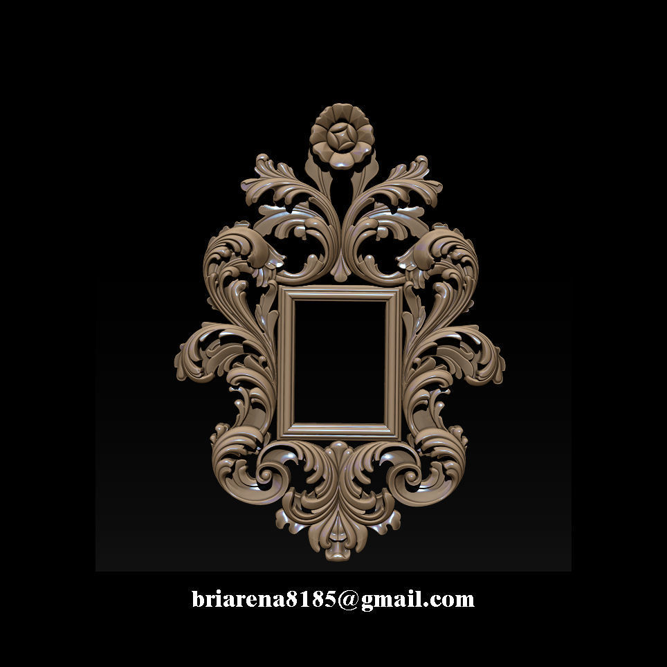 3D Frame - Wood Carving STL Model for CNC Router 3D print model_15