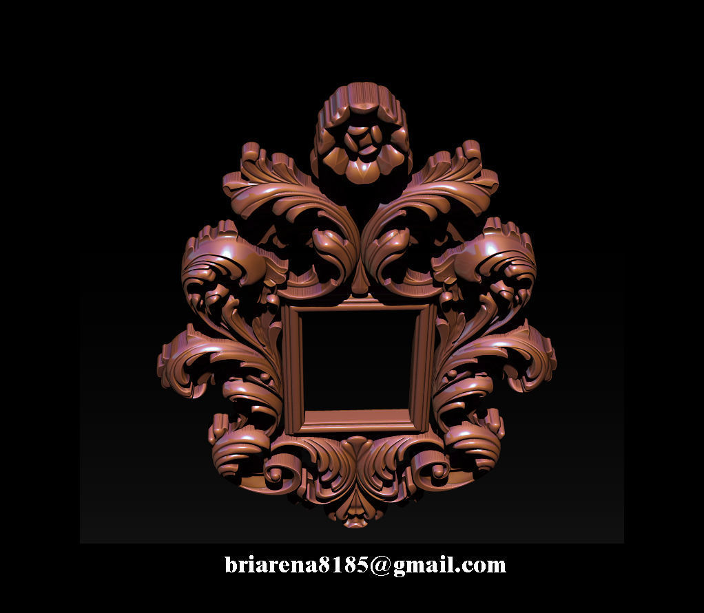 3D Frame - Wood Carving STL Model for CNC Router 3D print model_29