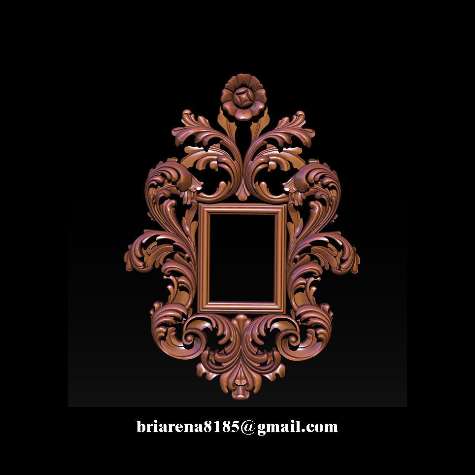 3D Frame - Wood Carving STL Model for CNC Router 3D print model_11