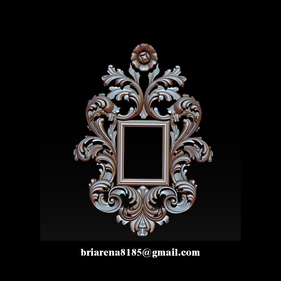 3D Frame - Wood Carving STL Model for CNC Router 3D print model_12