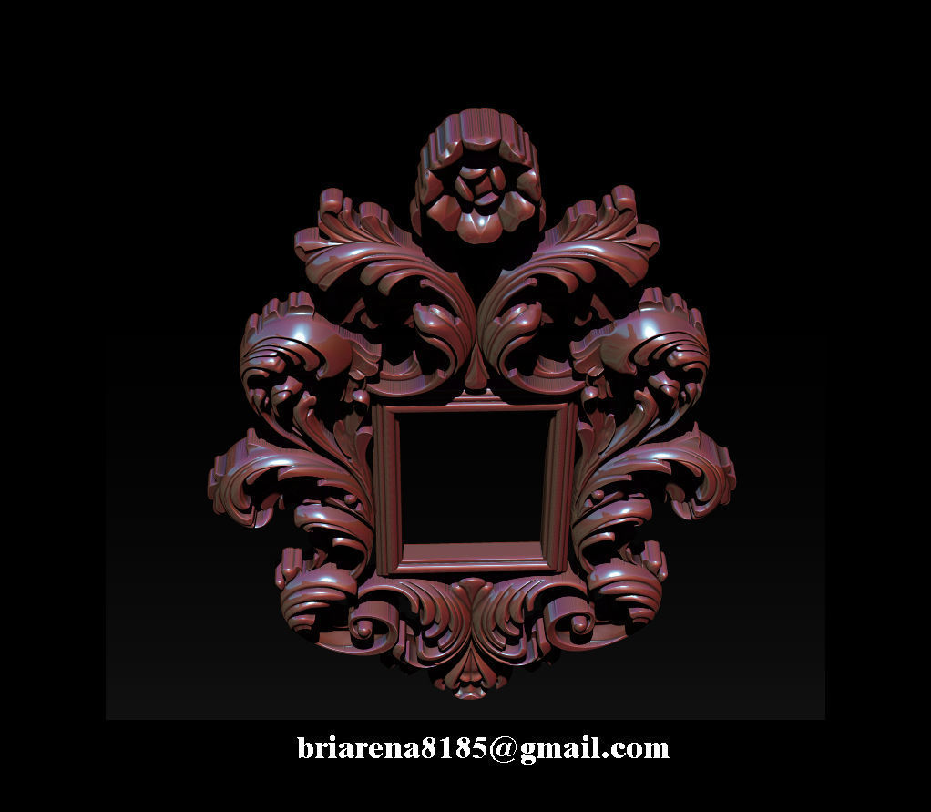 3D Frame - Wood Carving STL Model for CNC Router 3D print model_32