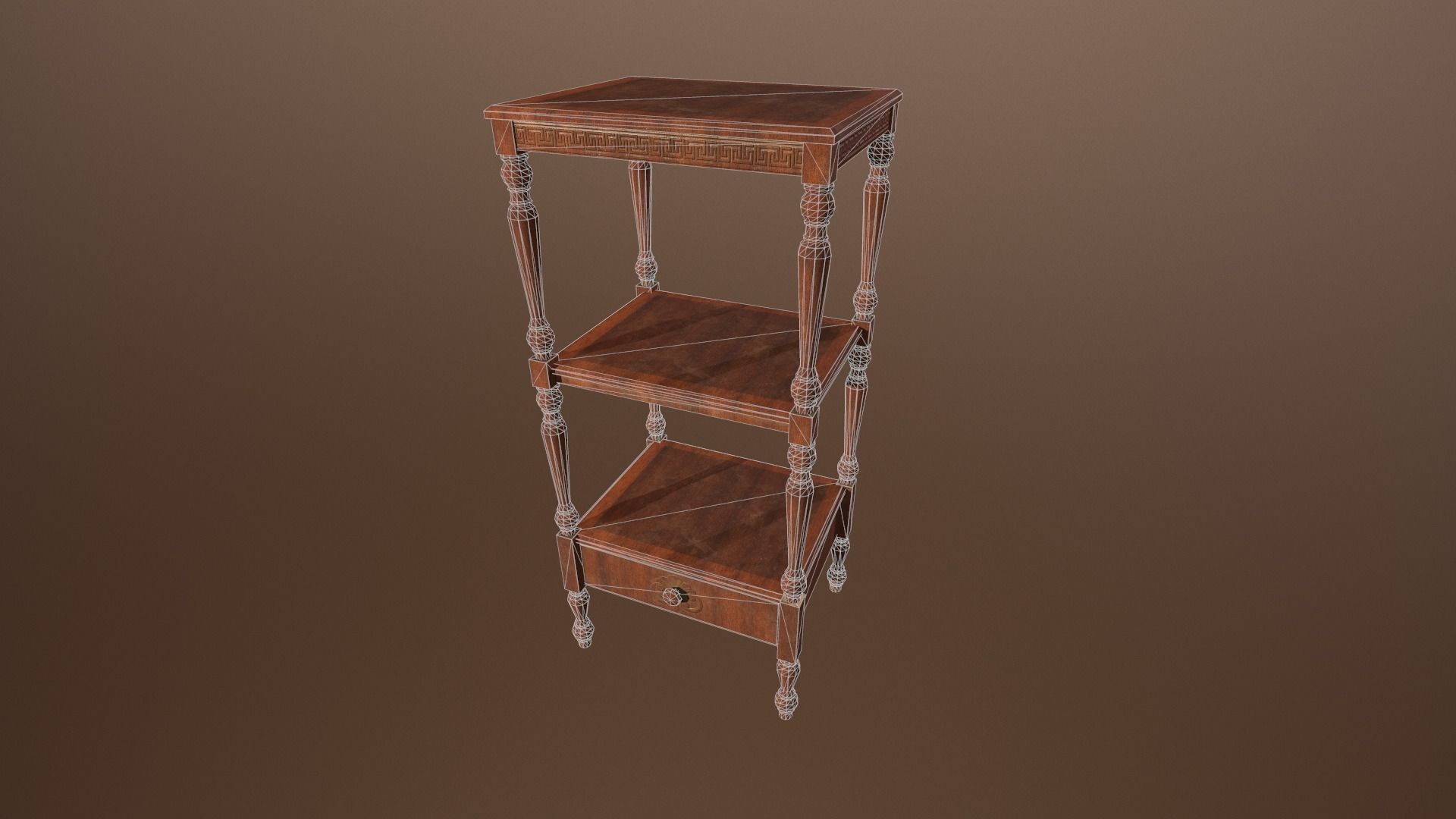 Antique table -PBR Game Ready model Low-poly 3D model_4