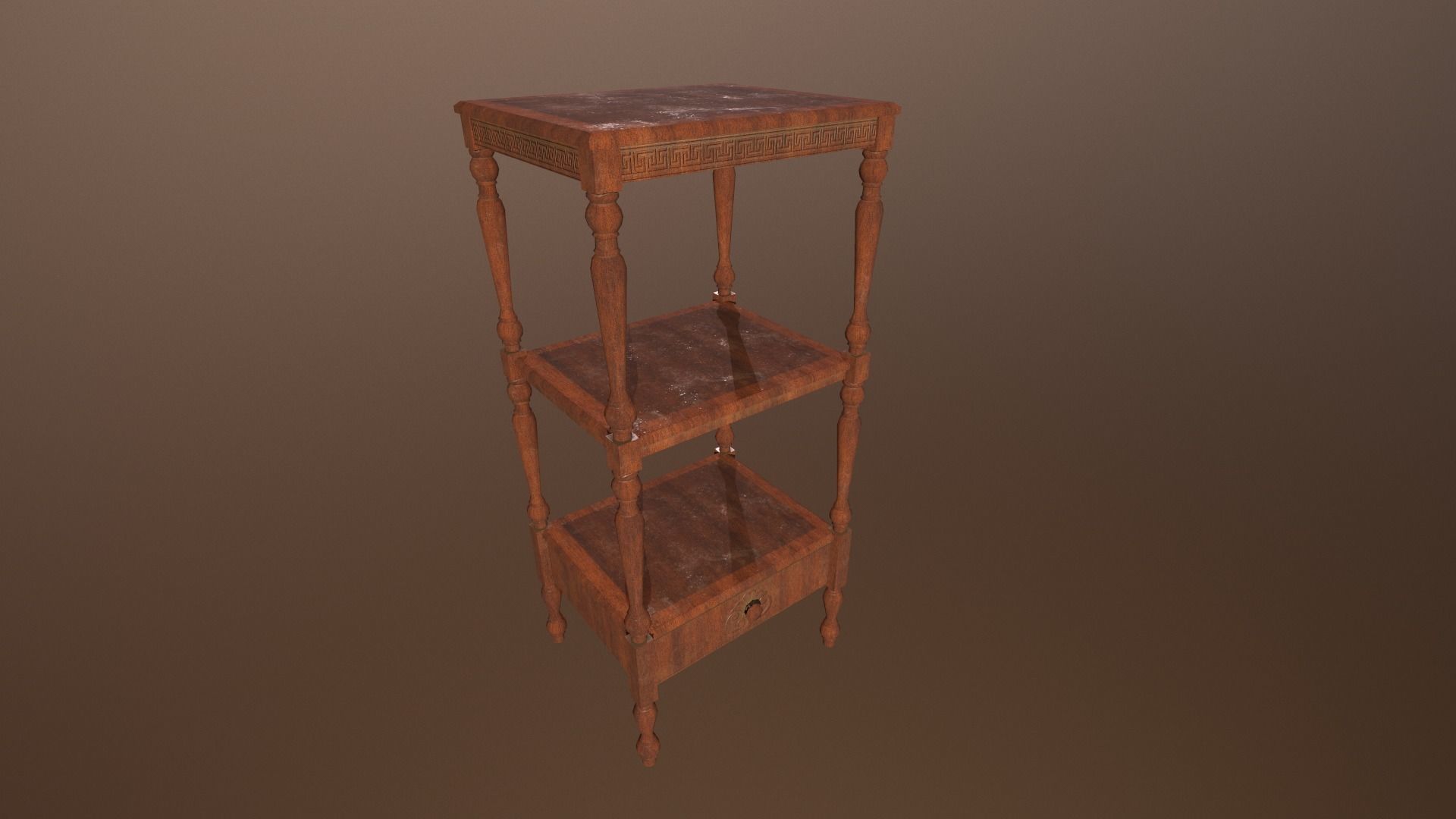 Antique table -PBR Game Ready model Low-poly 3D model_2