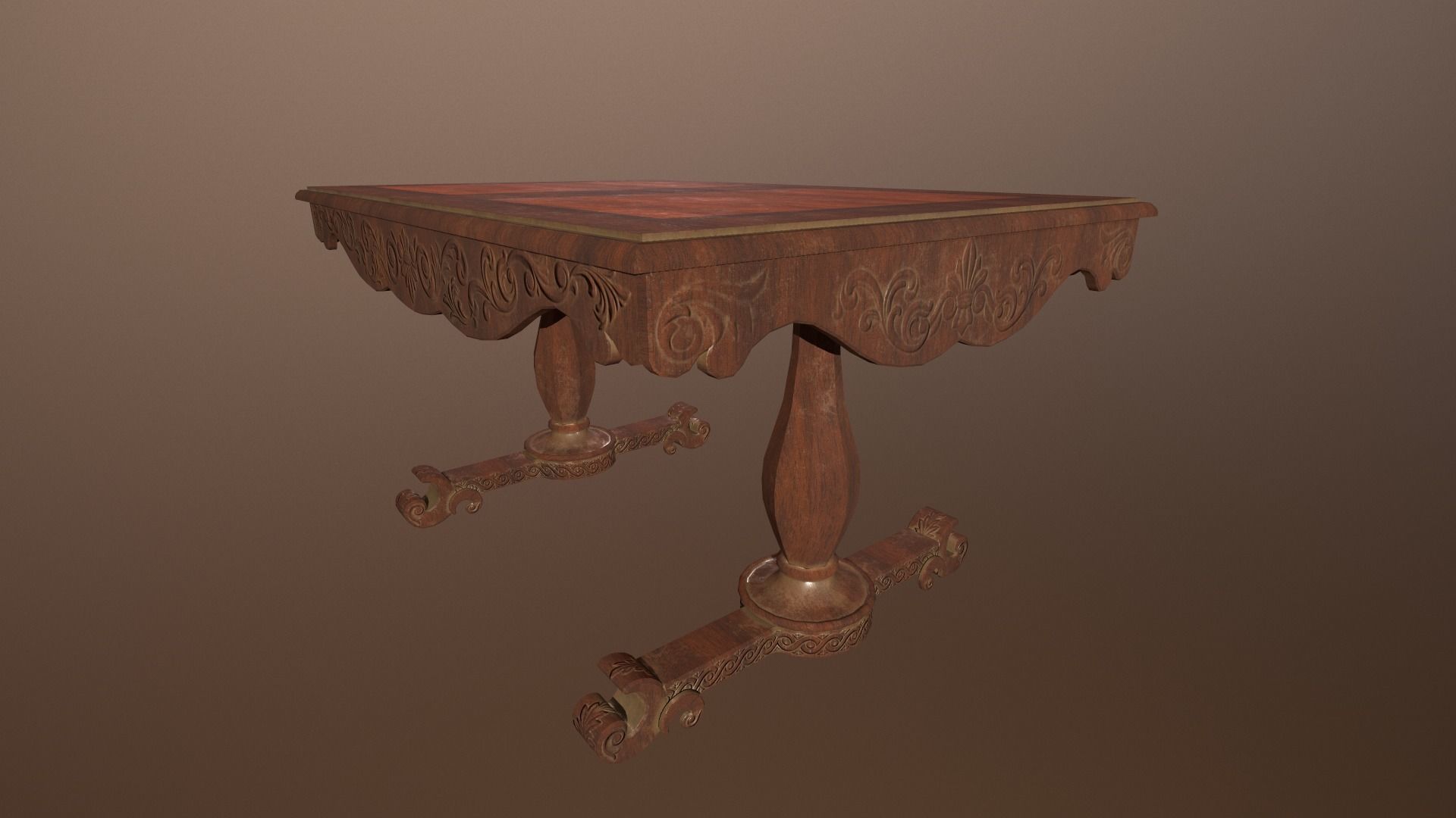 3D Antique Table -PBR Game Ready model Low-poly 3D model_1
