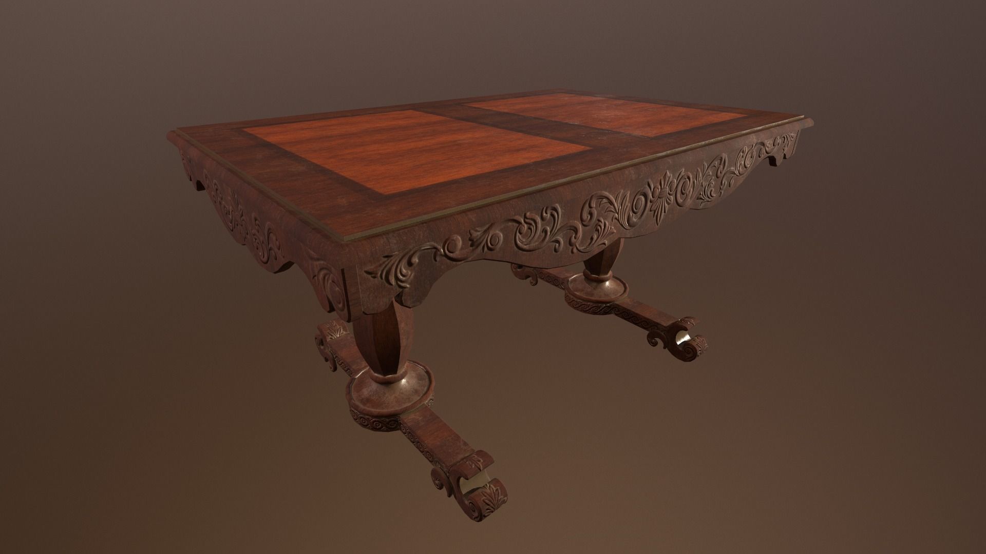 3D Antique Table -PBR Game Ready model Low-poly 3D model_2