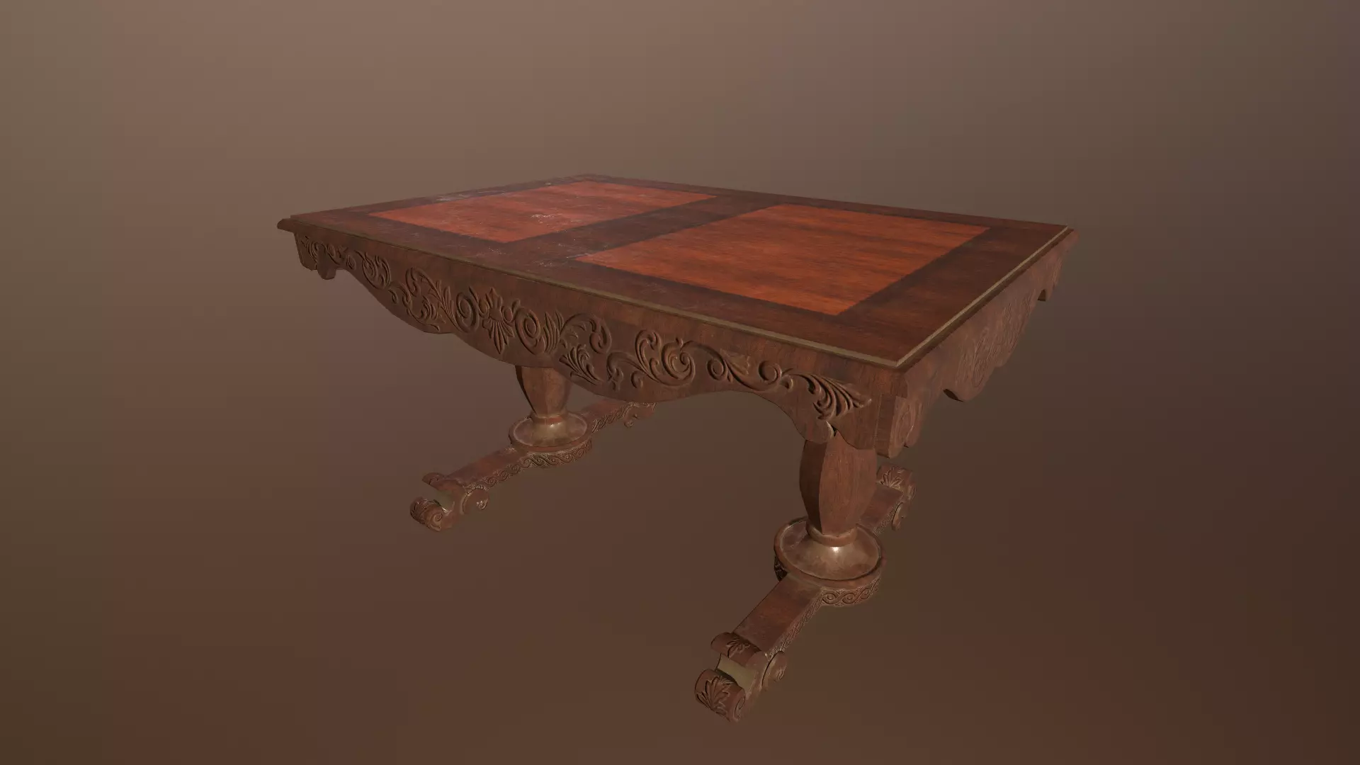 3D Antique Table -PBR Game Ready model Low-poly 3D model_0