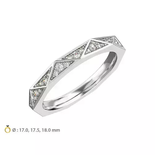 N121 Geometric style Diamond Ring Signature