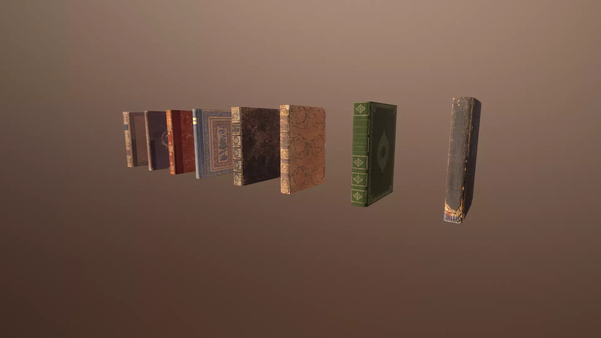 3D Antique Books -PBR Game Ready model Low-poly 3D model_0