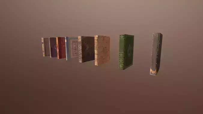 3D Antique Books -PBR Game Ready model