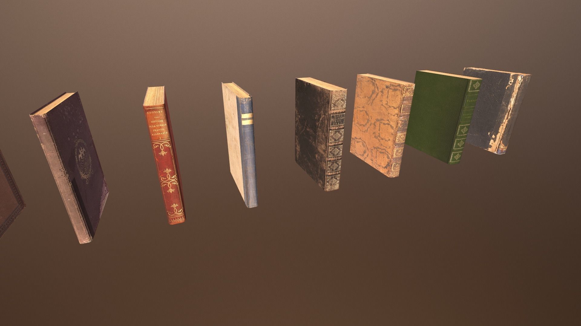 3D Antique Books -PBR Game Ready model Low-poly 3D model_1