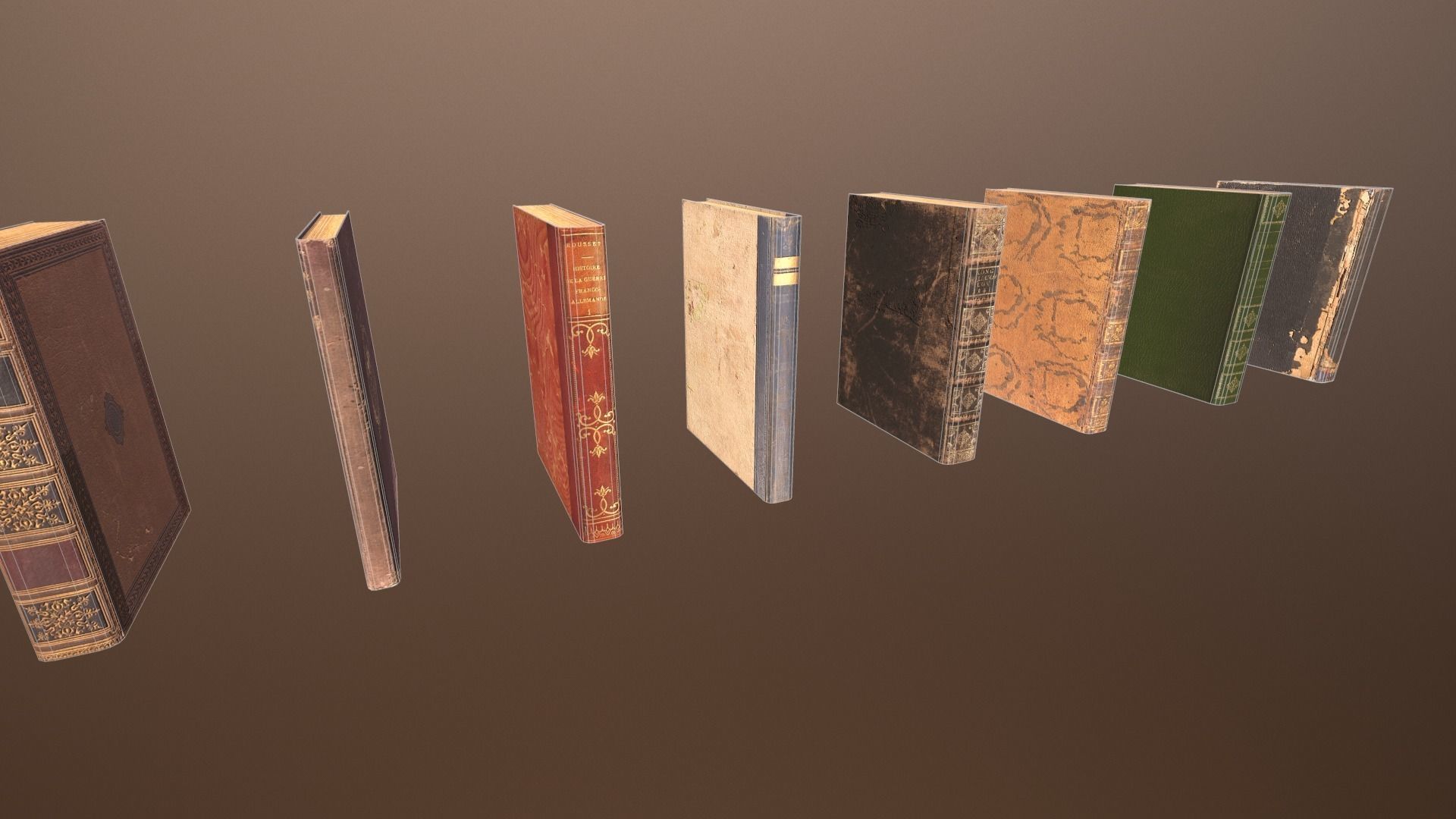 3D Antique Books -PBR Game Ready model Low-poly 3D model_4