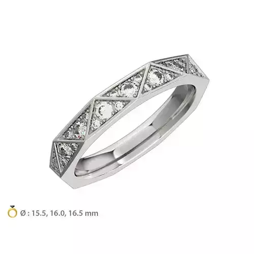 N122 Geometric style Diamond Ring Signature