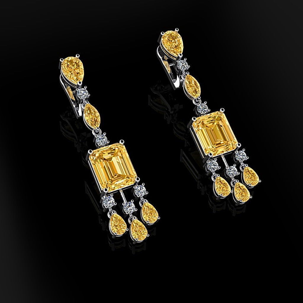 Graff Earrings 01 3D print model_3