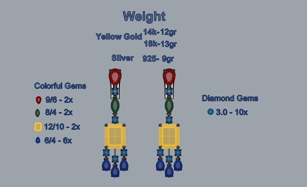 Graff Earrings 01 3D print model_4