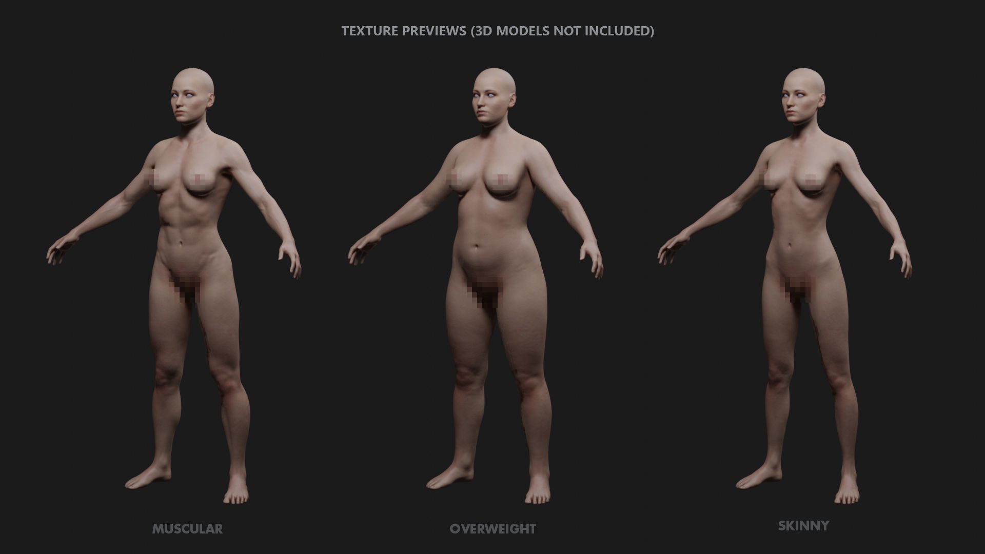 Texture Pack For Female Custom Basemesh 3D model_4