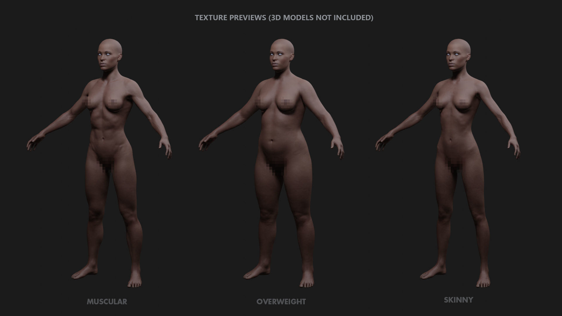 Texture Pack For Female Custom Basemesh 3D model_3