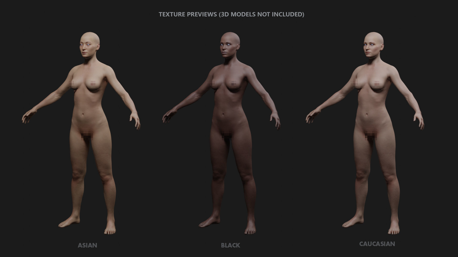 Texture Pack For Female Custom Basemesh 3D model_1