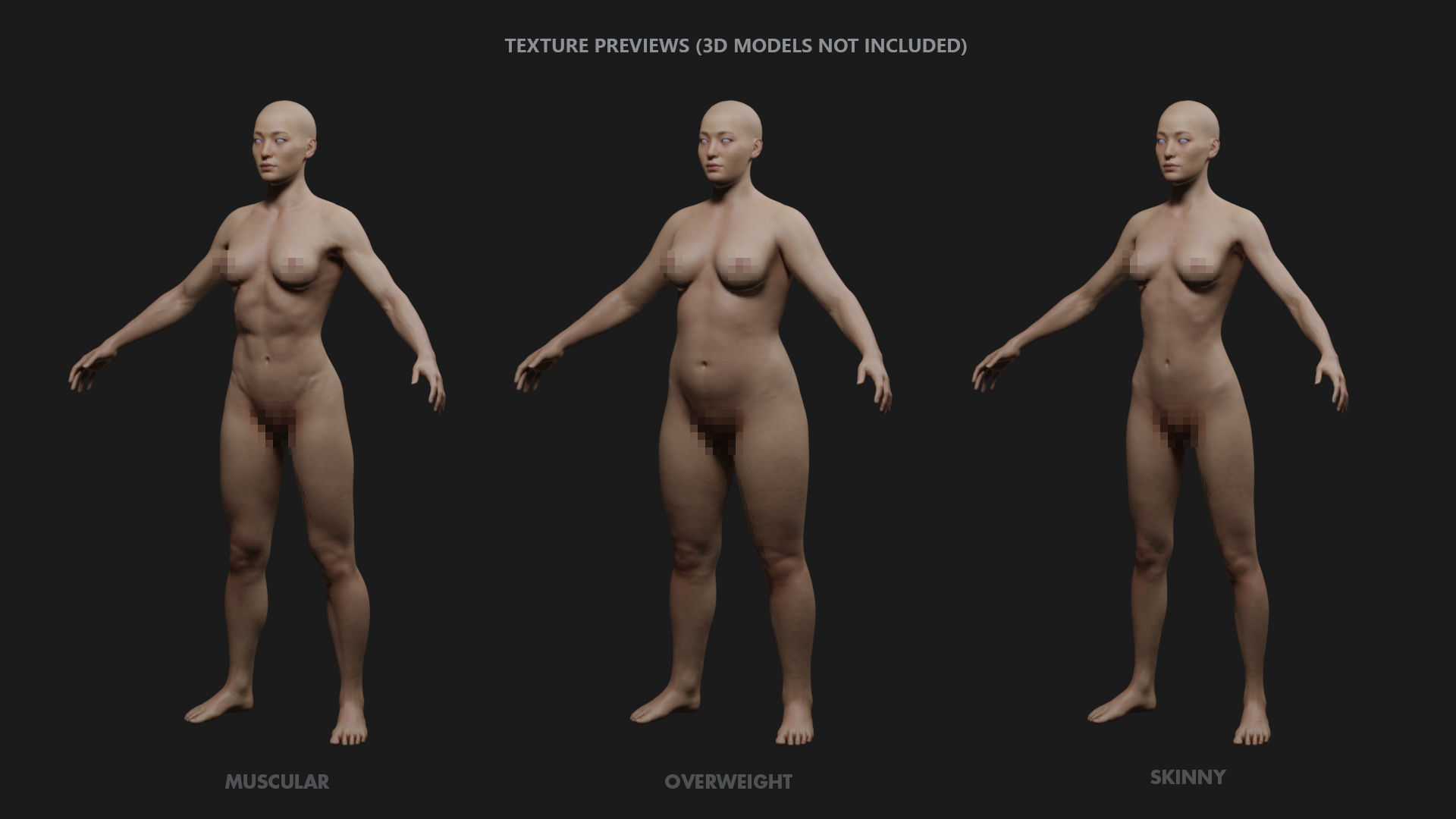 Texture Pack For Female Custom Basemesh 3D model_2
