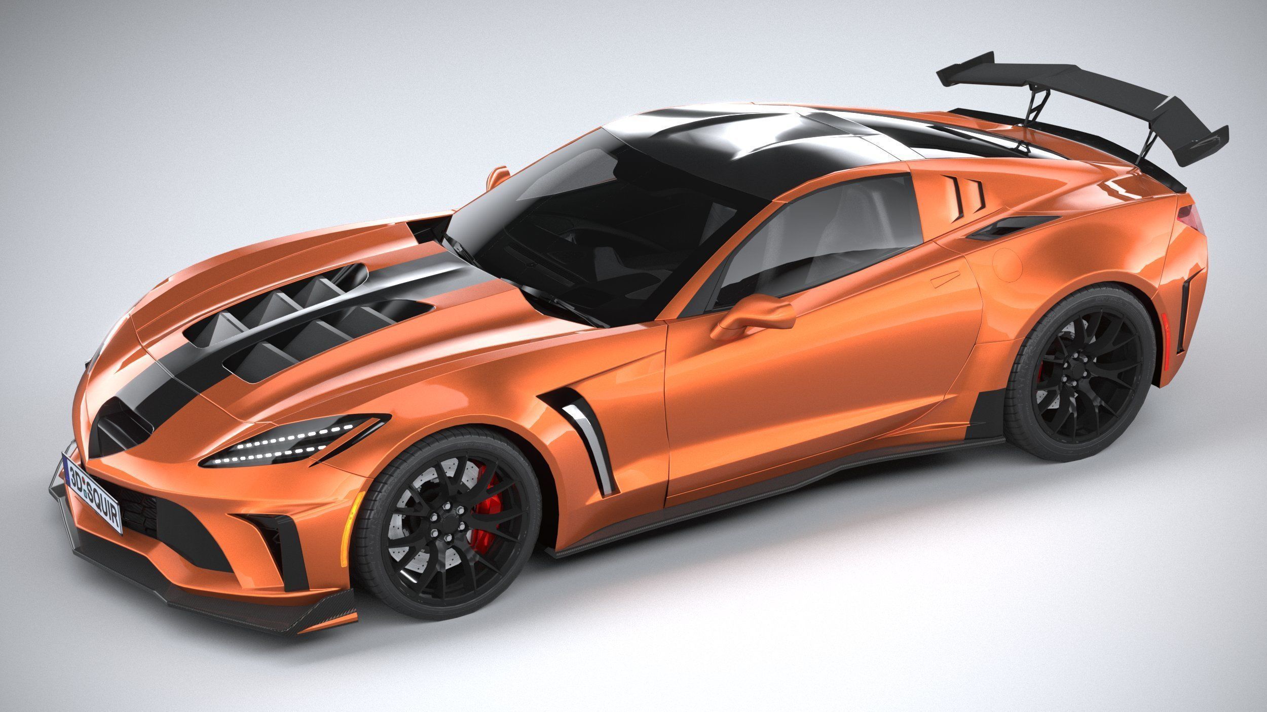 Generic c7 sport car 3D model_3