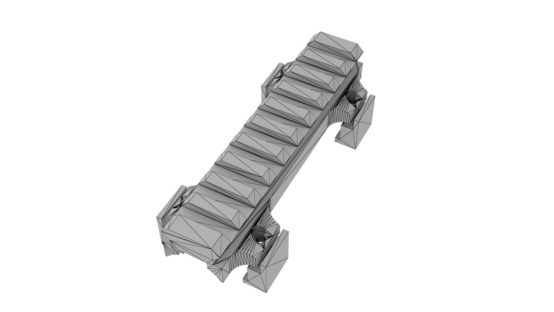 MP5 G3 top rail Picatinny submachine gun tactical CNC 3D Print Low-poly 3D model_2