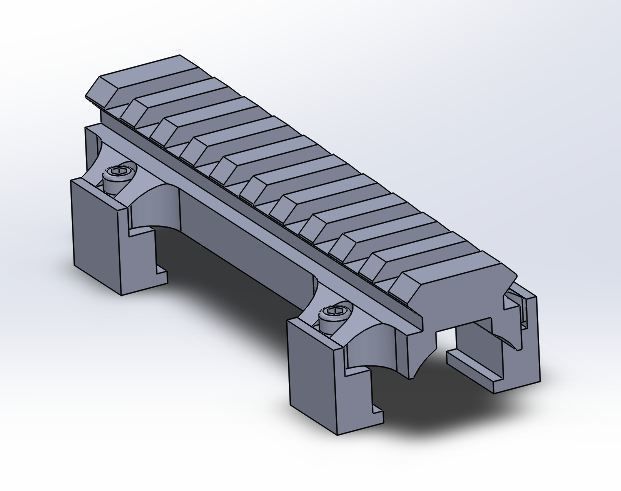 MP5 G3 top rail Picatinny submachine gun tactical CNC 3D Print Low-poly 3D model_8