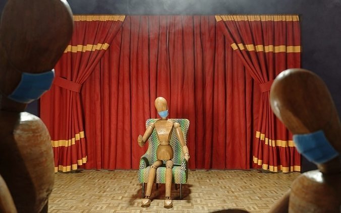 Theater of many actors Low-poly 3D model