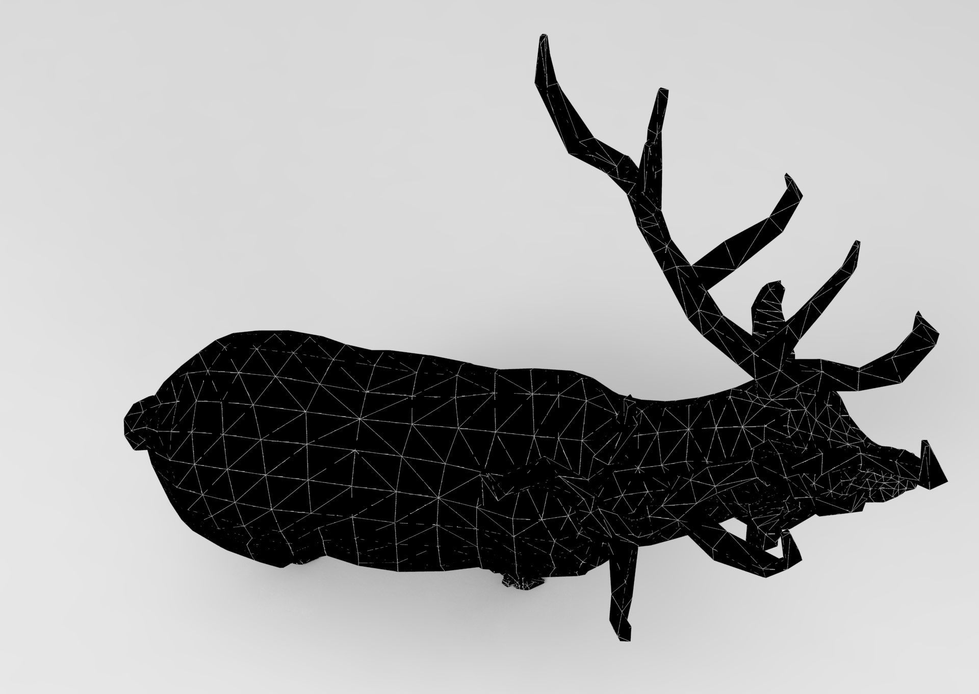 3d Deer low poly with antlers Low-poly 3D model_20