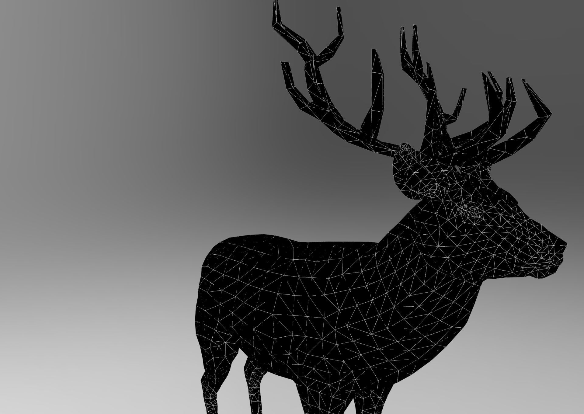3d Deer low poly with antlers Low-poly 3D model_21