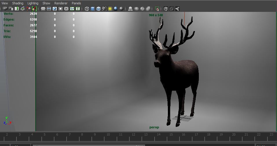 3D Black Deer low poly  Low-poly 3D model_23