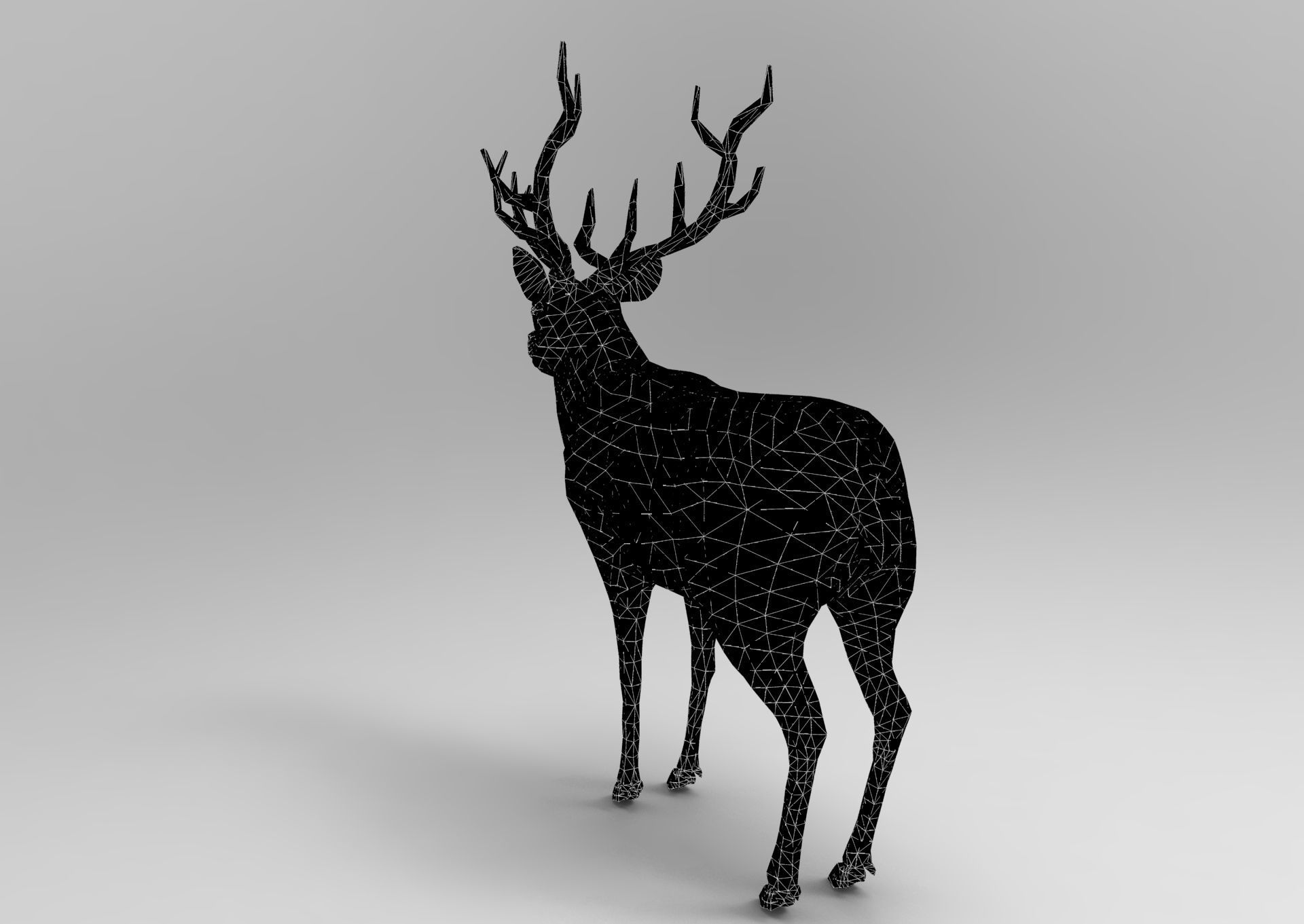 3D Black Deer low poly  Low-poly 3D model_29