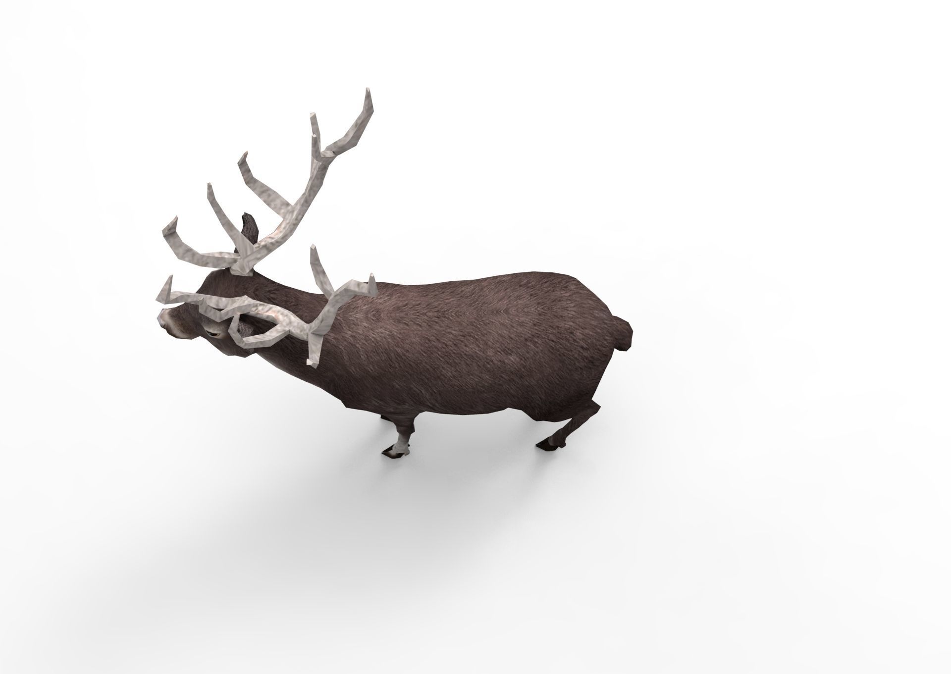 3D Black Deer low poly  Low-poly 3D model_12