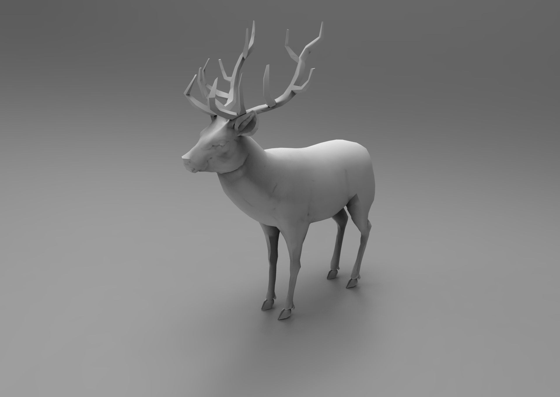 3D Black Deer low poly  Low-poly 3D model_25