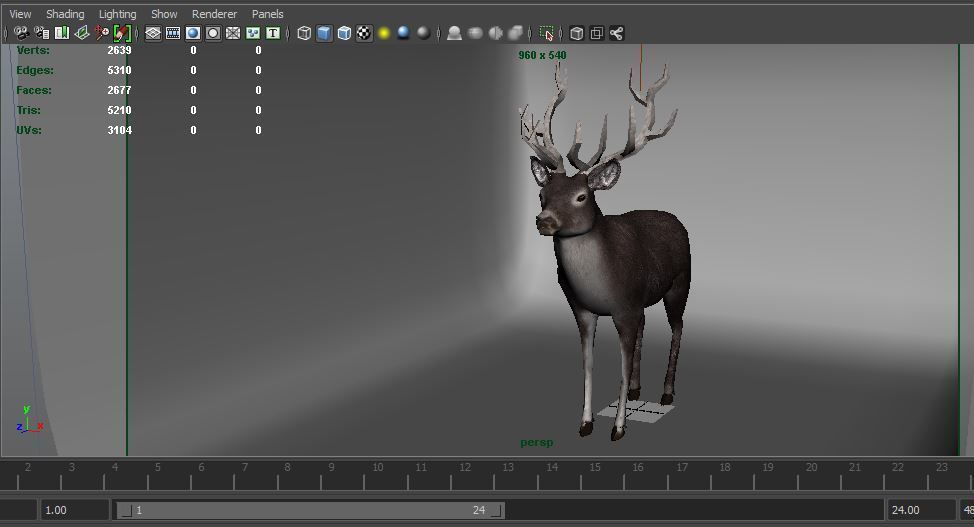 3D Black Deer low poly  Low-poly 3D model_24