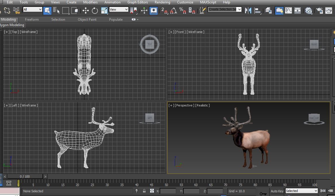 3D Reindeer game ready elk with antlers Low-poly 3D model_18