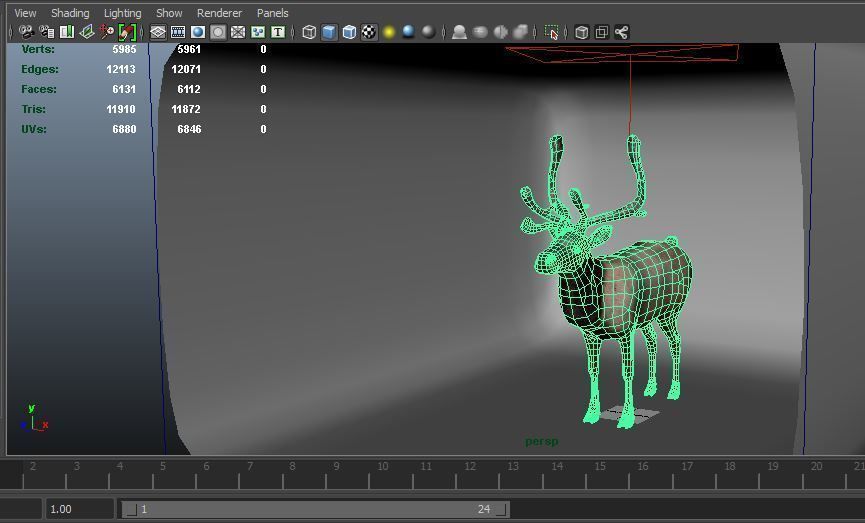 3D Reindeer game ready elk with antlers Low-poly 3D model_16