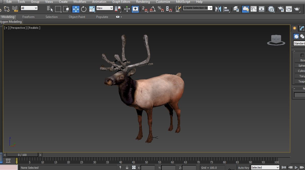 3D Reindeer game ready elk with antlers Low-poly 3D model_17
