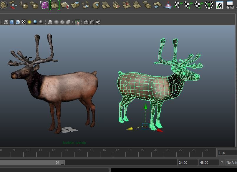 3D Reindeer game ready elk with antlers Low-poly 3D model_14